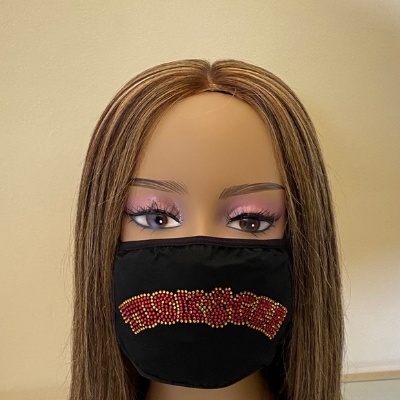 Tuskegee University Face Mask Rhinestone Bling - Picture 3 of 6